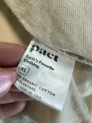 PACT Women Modern Corduroy Ribbed Bomber Jacket In Sandshell Beige Cream Size XL thumbnail 6