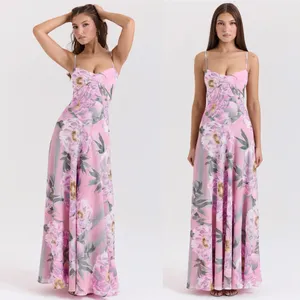 House‎ of CB ‘Seren Pink Floral Floral Lace Back Maxi Dress NWOT Size L A-C thumbnail 11