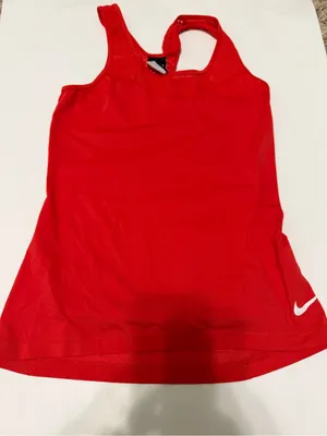 Nike red dri fit tank ventilated back women’s size small athletic athleisure thumbnail 1