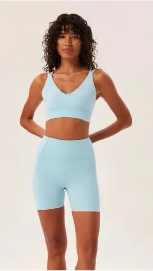 ✨Girlfriend Collective Dewdrop Gigi Crossover Sz XL Light Blue Bra✨ thumbnail 1