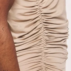 Zara Sleeveless Ruched Midi Dress in Beige thumbnail 4