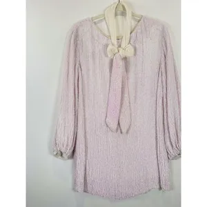 Retrofete Womens Dress Pink Grace Sequin Allover Mini Velvet Tie Belt Party XS thumbnail 6