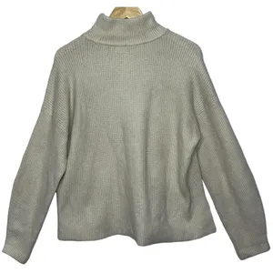 Abercrombie & Fitch Cream Wool Knit Pullover Mock Neck Turtleneck Sweater Size M thumbnail 2