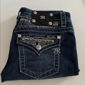 Miss Me Dark Indigo Skinny Jeans EUC thumbnail 3