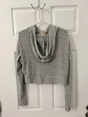 Forever 21 Light Gray Zip-Up Hoodie thumbnail 4