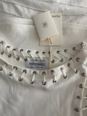 Peppermayo Play For It Top in Ivory with silver studs  thumbnail 4