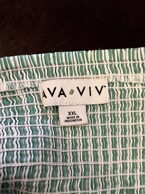 Ava & Viv Dress Womens XXL Green Square Neck Trapeze Midi Sundress Pockets thumbnail 11