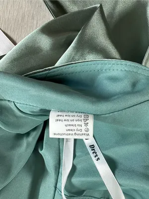 Monvelli Elegant Halter Satin Floor Mermaid Prom Gown Sage Green Size 4 NWT thumbnail 9
