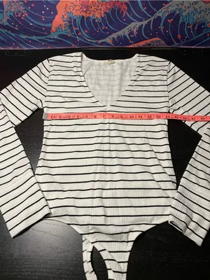 Pilcro White Ribbed Crewneck Top thumbnail 3