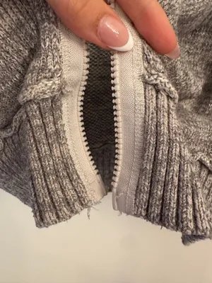 Free People Grey Knit Zip-up hoodie thumbnail 5