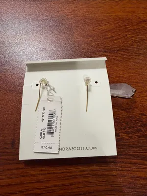 NWT Retired Kendra Scott Carla Gold Rose Quartz Drop Earrings thumbnail 2