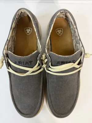 Ariat Charcoal Canvas Slip-On Sneakers with Cream Accents thumbnail 3