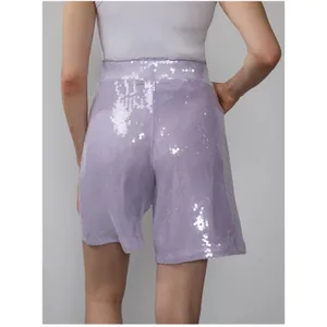NY&C New‎ York & Company Sequin Shorts Lilac Purple Party Sparkly XL thumbnail 3