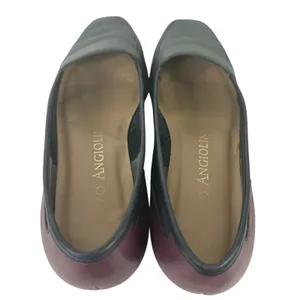 Enzo Angiolini Leather Loafers Flats Colorblock Square Toe Navy Burgundy‎ 5.5 thumbnail 5