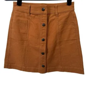 Madewell‎ Button-Front A-Line Pocket Mini Skirt Size 0 thumbnail 3