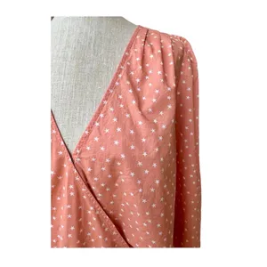 Wrap Top in Star Scatter Novelty Print Tie Front Blouse XL thumbnail 3