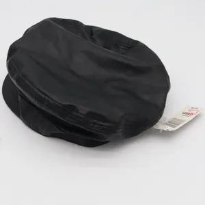 Kmart Accessories Hat Womens OSFM Newsboy Cabbie Black Faux Leather New thumbnail 2