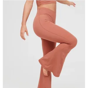 OFFLINE by Aerie RealMe Xtra Flare Leggings Coral Orange Crossover Twist M Short thumbnail 3