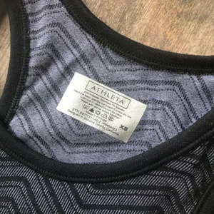 Athleta Womens Tank Top Size XS Black Gray Finish‎ Fast Chevron Print Ruched thumbnail 5