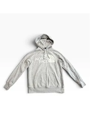 Women's The North Face Hoodie Sweatshirt Size XS Grey White Logo thumbnail 2
