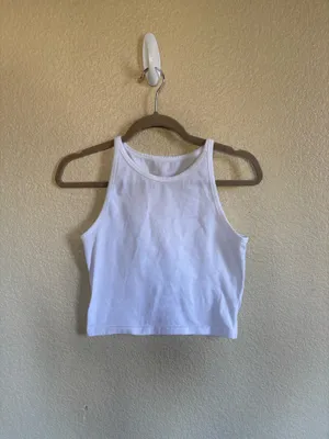 White Tank Crop Top thumbnail 2