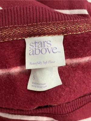 stars above Burgundy & White Striped Long-Sleeve Tee thumbnail 4