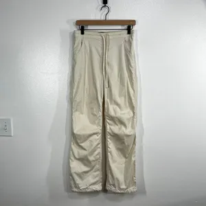 Hollister Parachute Baggy Pants Women XS Cream Adjustable Rise Cinch Hem 8479 thumbnail 3