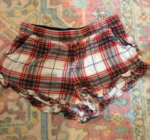Aerie Sleep Shorts Plaid Ruffle Boxer thumbnail 1