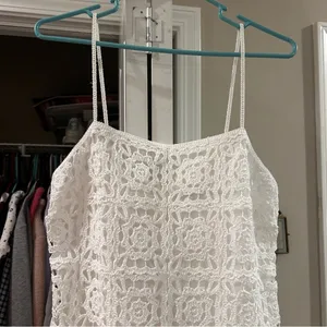 Zara White Crochet Mini Dress thumbnail 9
