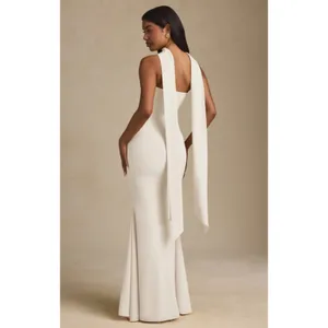 Oh‎ Polly Imogene Ivory Strapless Scarf Detail Maxi Gown NWT Size US 0 thumbnail 8