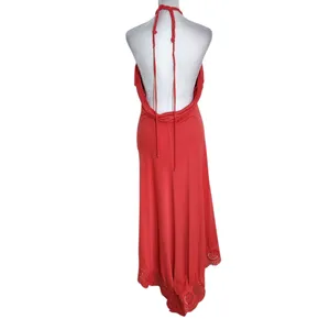 VENUS Coral Red Halter High Low Dress Size Large thumbnail 3