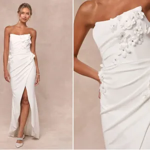 LULU's Bridal Wedding Chic Modern Sexy Floral Bustier Mermaid Trumpet Gown thumbnail 2