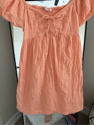 Roxy Coral Peach Off-Shoulder Mini Dress thumbnail 3