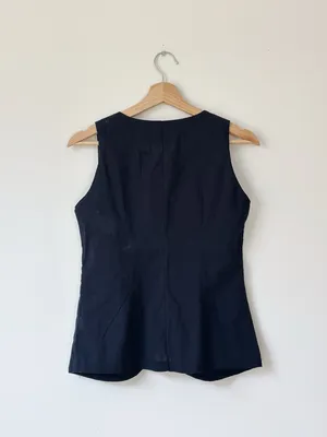 Petal & Pup Peter Black Sleeveless Button-Front Tank Vest thumbnail 6