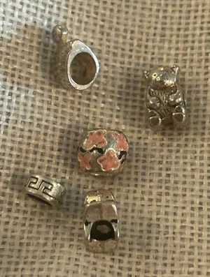 A491 charm bracket silver plated 5 pcs thumbnail 1