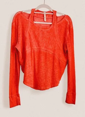 Free People Zenith Burnout thermal Tee Indie Burnout Layering Essential (XS) thumbnail 1