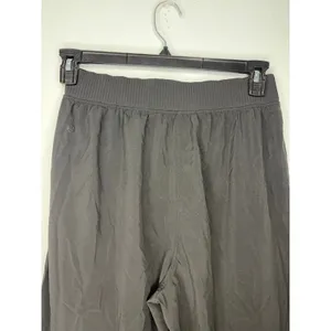 Lululemon Wide-Leg High Rise Crop Pants Size 6 Black Flowy Split Hem thumbnail 3