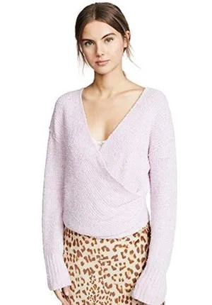 Free People Lilac Purple Nubby Wrap Sweater thumbnail 1