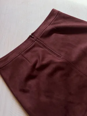 A New Day Women's Faux Suede Midi Skirt Burgundy Size XL thumbnail 3