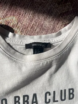 Forever 21 “No Bra Club” White Tee thumbnail 2