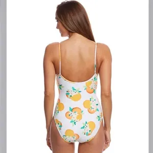 Kate Spade New York Cream Oranges Print One Piece Swimsuit Sz.M thumbnail 4