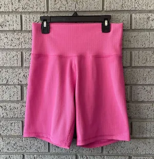 Champion Ribbed Biker Shorts Hot Pink Womens Athletic Size Large thumbnail 1