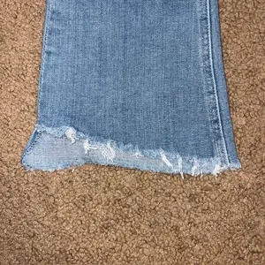 Mother High Waisted Runaway Step Fray Kick Flare Jean Kiss and Make Up Blue 24 thumbnail 4