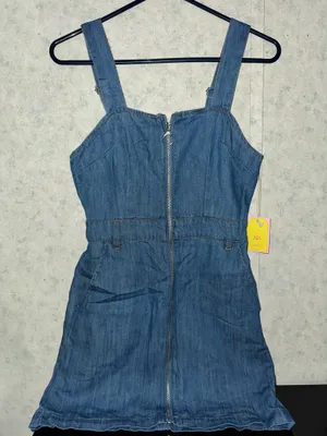 Forever 21 Denim Overall Dress with Zipper Closure thumbnail 1