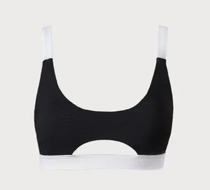 BERLOOK Contrast Trim Bikini Top ONLY 68 Black Size M thumbnail 6