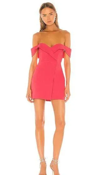 NEW NBD Ferreira Pink Sleeveless V-Neck Zipper Mini Tank Wrap Sheath Dress Sz M thumbnail 1