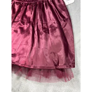 Altar'd State Burgundy Satin Tulle Hem Mini Skirt NWT Size Medium thumbnail 4