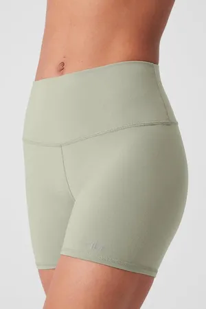 Alo Yoga Airbrush 5” Sage Green High Waist Biker Athletic Workout Shorts S thumbnail 2