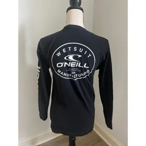 O'Neill Small Black Long Sleeve Graphic Tee Cotton Granola Unisex Skater Beach thumbnail 2