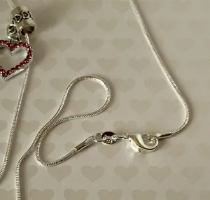 Pink Heart Sterling Silver Necklace thumbnail 4